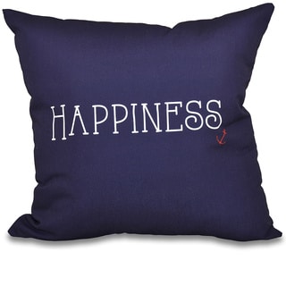 Nautical Happiness Word Print 26-inch Throw Pillow