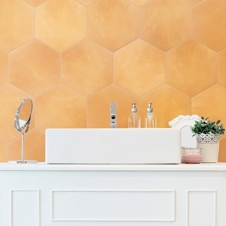 Merola Tile Horizon Hex Mostaza 7-3/4 x 9 Ceramic Floor and Wall Tile