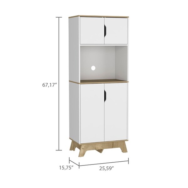 Modern Microwave Pantry Cabinet with 1 Drawer