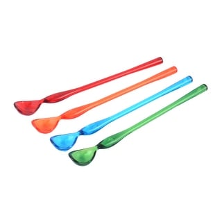 Acrylic Resin Spoon Kitchen Salt Coffee Sugar Seasoning Spoons 4pcs - Blue,Green,Orange,Red - 6.3"Len