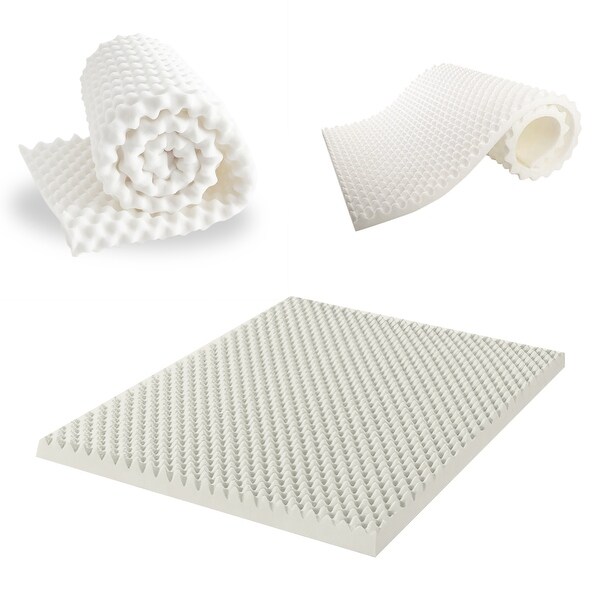 High Density Convoluted Egg Shell Breathable Foam Topper, Adds Comfort to Mattress