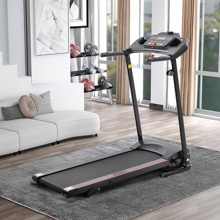 2.5HP 12KM/H Home Folding Electric Treadmill with Incline Adjustment, Bluetooth Music