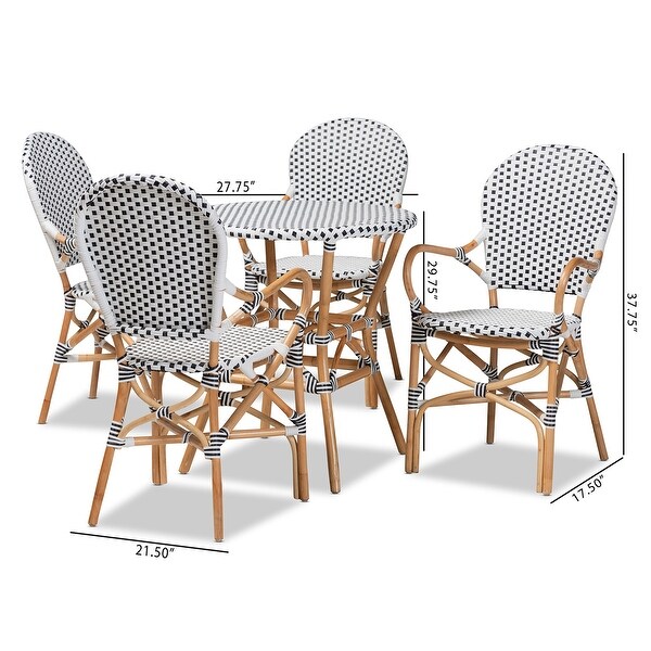 Naila French Provincial Plastic Weaving/ Rattan Indoor/ Outdoor Dining Set(5PC)