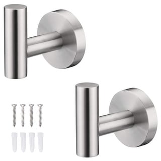 2 Pack Bathroom Towel Hook Wall Mounted Shower Hook SUS 304 Stainless Steel Modern Hand Towel Hook Robe Coat Clothes Hook Round