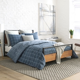 Kenneth Cole New York Holden Grid Blue Comforter Set