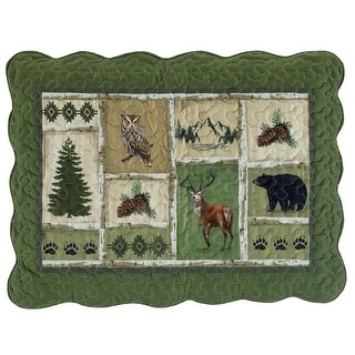 Northwoods Patchwork Scalloped Edge Pillow Shams - Set of 2