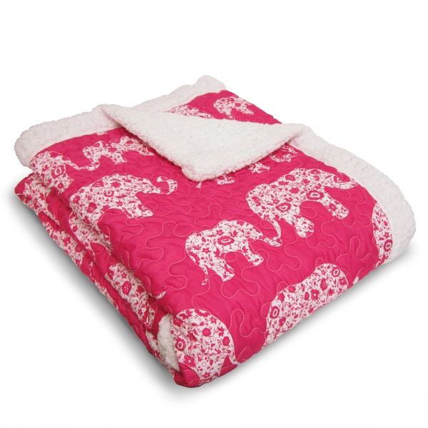 Taylor & Olive Ever-Tru Pink Elephant Throw Blanket