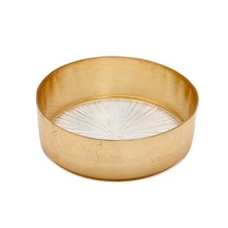 6"D Crystal Glass Bowl with Gold Border