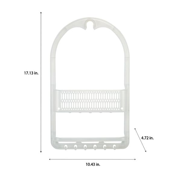 Bath Bliss Molded Shower Caddy in Frosted White - 17.13" x 10.43" x 4.72"
