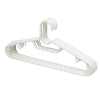6 Piece Plastic Hangers, White