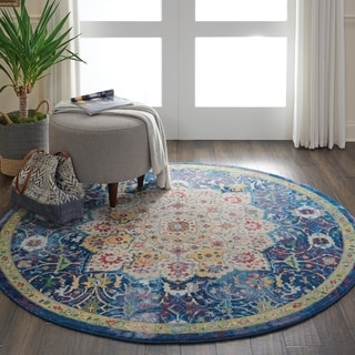Nourison Global Vintage Blue Medallion Area Rug