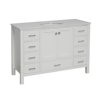 KitchenBathCollection Horizon 48" Bathroom Vanity with Engineered White Top
