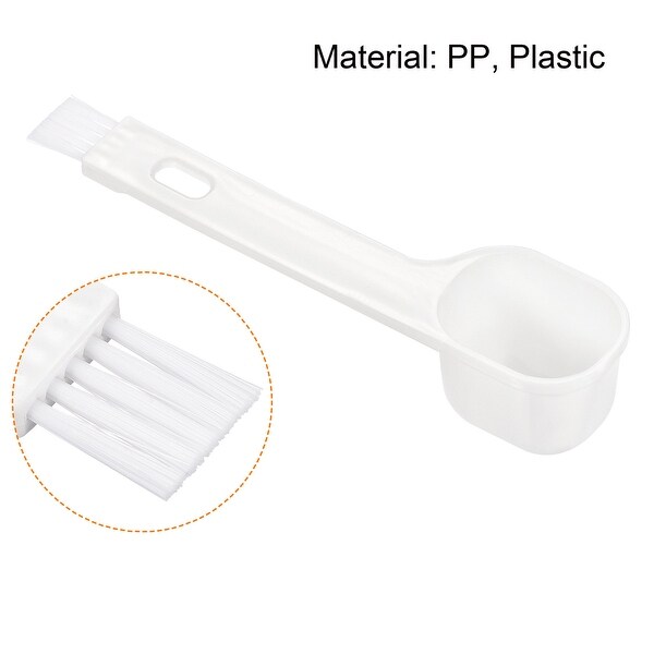 Coffee Espresso Brush 6 Pack 2 in 1 Grinder Brush with PP Spoon White