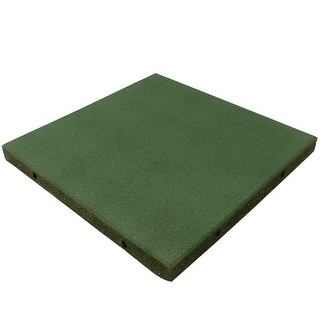 Rubber-Cal "Eco-Safety" Interlocking Tiles - 2.50 x 19.5 x 19.5 in - 40 Pack - 111 sqft - Green - 19.5x19.5