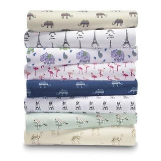 Whimsical Printed Pattern Microfiber Bed Sheet Set