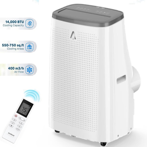 14000 BTU Portable Air Conditioner & Dehumidifier with Remote Control
