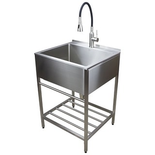 Transolid 25-in. Stainless Steel Laundry Sink with Wash Stand
