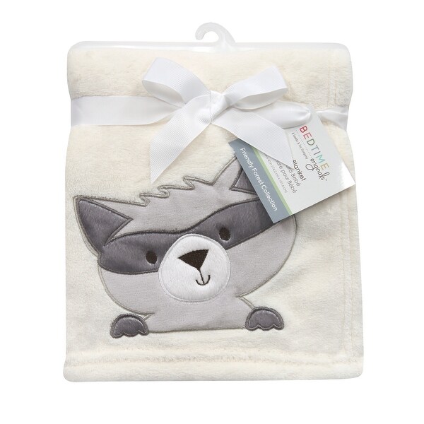 Bedtime Originals Friendly Forest Soft Cream Raccoon Baby Blanket