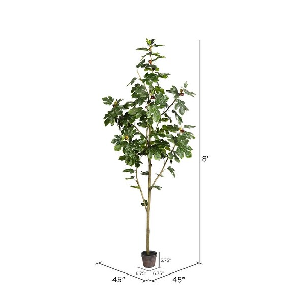 Vickerman 8' Artificial Potted Fig Tree.