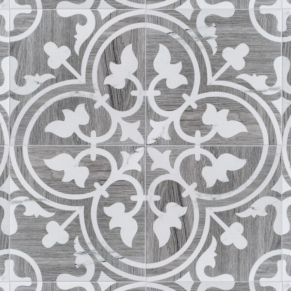 Merola Tile Llama Arte Loire Verso Silver Smoke 9-3/4" x 9-3/4" Porcelain Floor and Wall Tile