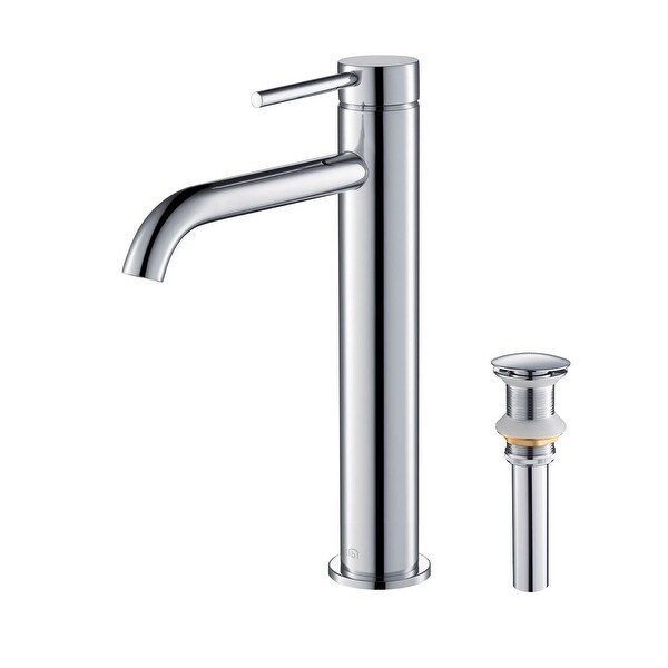 Luxury Solid Brass Single Hole Bathroom Vessel Sink Faucet