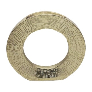 Sagebrook Home Metal, 14"H, Round Open Cut Out Vase, Gold, Round, Aluminum, Contemporary, 15"H, Etched