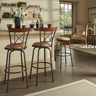Verona Adjustable Bronze X-Back 3-Piece Stool Set by iNSPIRE Q Classic