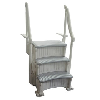 Confer CCXIG In Ground Swimming Pool Grand Entry Curve Steps Stairs System, Gray - 55.2