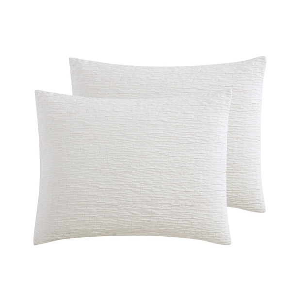 Vera Wang Ruched Chenille Natural/Ivory Quilt & Shams