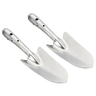 2Pcs Garden Trowel Gardening Hand Shovel Stainless Steel Garden Tools Spade - Silver Tone