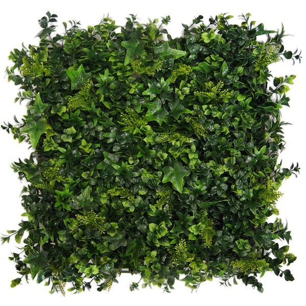 Indoor/Outdoor Mixed Artificial Outdoor Foliage Wall Panels (Set of 4) - Green