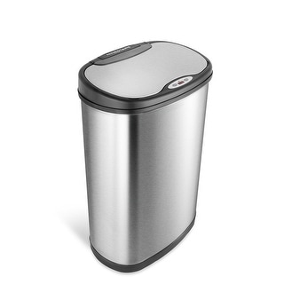 NINESTARS 2 Piece Stainless Steel Motion Sensor Trash Can Set 13 Gallon & 3 Gallon Combo CB-DZT-50-13/12-5