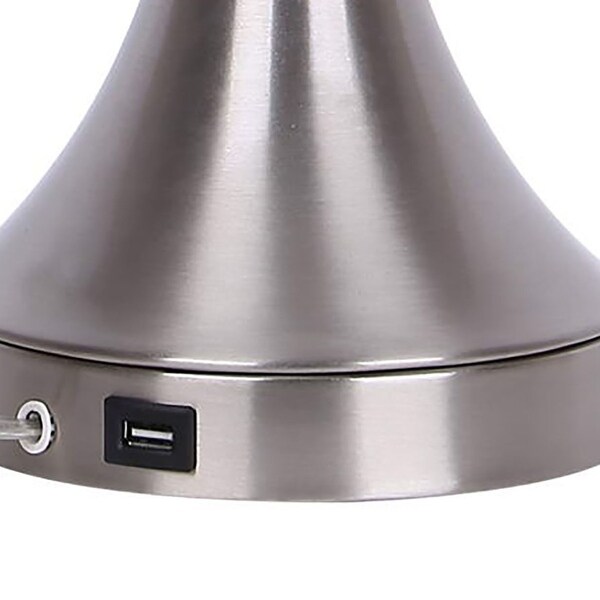 Lenuxe 25.25" Metal Table Lamp with USB Port (Set of 2)
