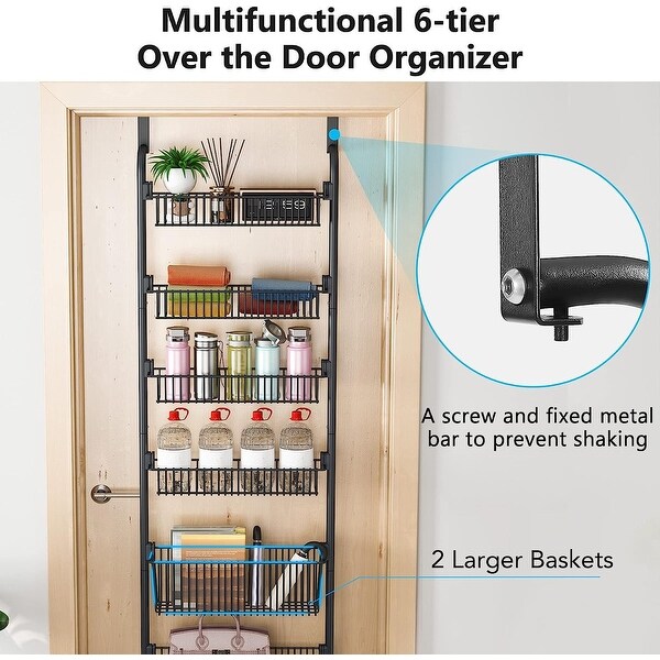 6-Tier Over the Door Pantry Organizer, Metal Kitchen Spice Rack