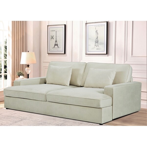 94.49''W Velvet Square arms Oversized Sofa / twin-sized Sofa Bed
