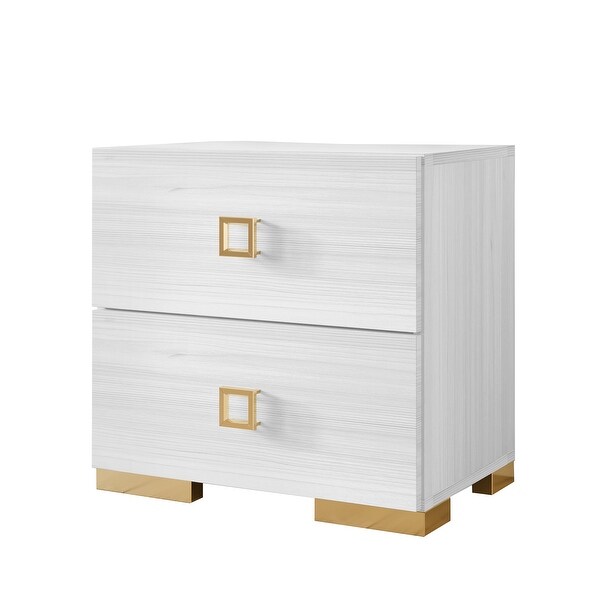 CraftPorch Modern Luxurious 2-Drawers Nightstand