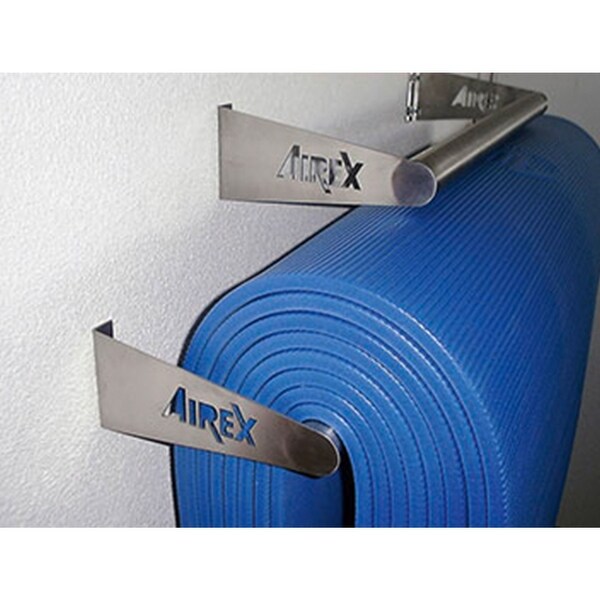 AIREX Wall Bracket Hanging Rack for Yoga and Exercise Mats in Studios or Gyms - Silver - 1