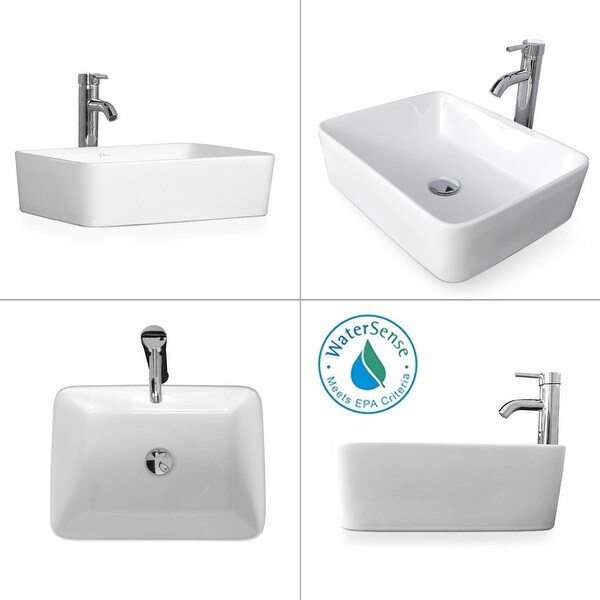 48" Bathroom Vanity Set Vessel Sink Mirror Faucet W/ Small Cabinet Combo