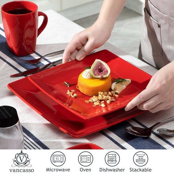 vancasso SOHO Square 16-Piece Dinnerware Set, Service for 4