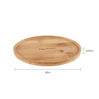 Lazy Susan- All-Natural Bamboo Round Tier Turntable Kitchen, Pantry and Vanity Organizer and Display by Classic Cuisine