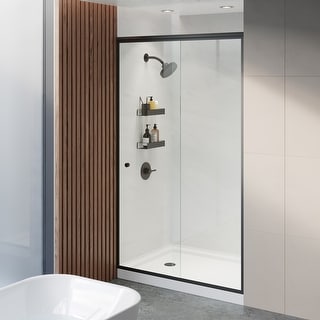 Carré 48" x 36" Acrylic White, Single-Threshold, Left Drain, Shower Base