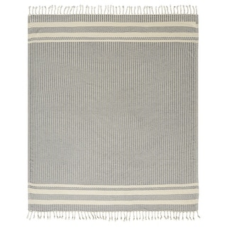 LR Home Striped Premium Turkish Cotton Standard Size Throw Blanket