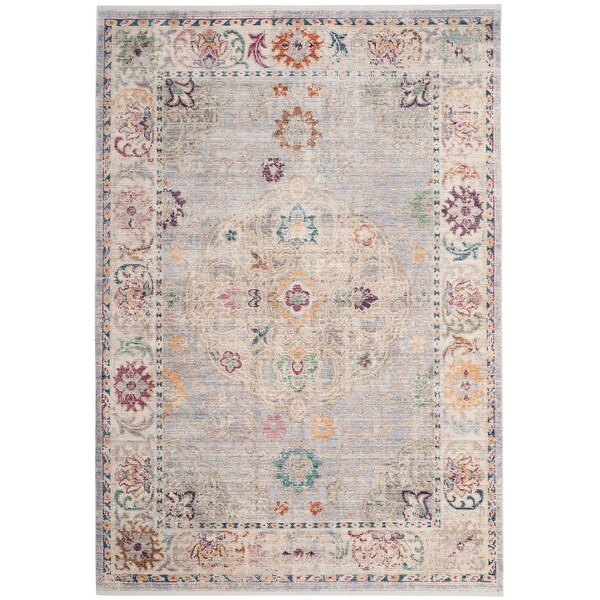 SAFAVIEH Illusion Salma Vintage Boho Oriental Viscose Rug with Fringe