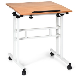 Costway Mobile Standing Desk Height Adjustable Sit Stand Workstation