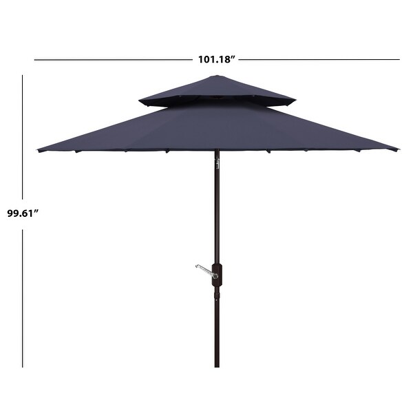 SAFAVIEH Outdoor Living Athens 9Ft Double Top Crank Umbrella