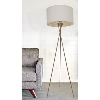 Meela Polished Brass 1-light Floor Lamp