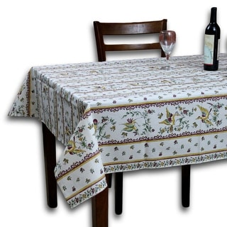 Wipeable Spill Resistant French Acrylic Coated Moustiers Tablecloth
