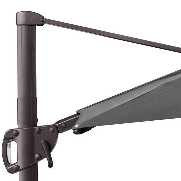 VredHom Double Top Square Patio Cantilever Umbrella with Cross Stand