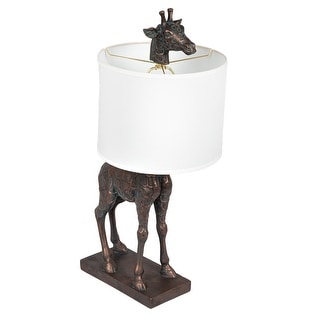 Giraffe Table Lamp with Linen Shade - 13.8"L x 11.0"W x 27.8"H