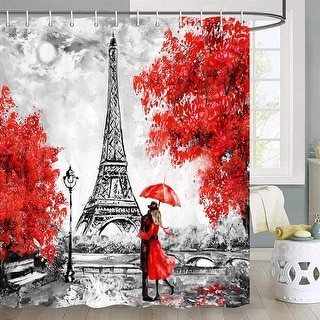 Oil Painting Paris Shower Curtain for Bathroom, 70 in